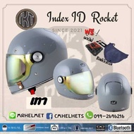 หมวกกันน็อค ID ROCKET  หมวกกันน็อควินเทจ คาเฟ่ เต็มใบหุ้มคาง  นวมถอดซักได้ (แถมฟรีผ้าบัฟ ชิลด์แถม บั