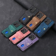 Magnetic Bracket Wallet Card Case For Xiaomi 13 Pro Redmi Note 11 Pro 13Lite Xiaomi 13T Pro 11 Lite Lanyard Protective Cover