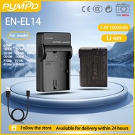 PUMPD EN-EL14 battery FOR Nikon D3100, D3200, D3300, D3400, D5100, D5200 Single slot charger