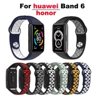 Replacement Strap For Huawei Band 6 Silicone Watch Strap For Honor Band 6/ Huawei Band 6 Pro Sport Breathable Double Color