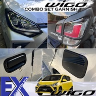 Toyota Wigo 2017 - 2022 Combo Set Garnish Cover Matte Black V1 ( Wigo Car Accessories )