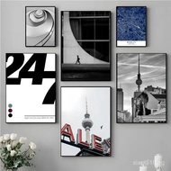 Modern Berlin City Picture Painting Calligraphy Canvas Poster Wall Art interior Hallway Home Decorat
