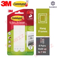 3M Command White/Black Large Picture Hanging Strips (Holds Up To 7kg) (4 sets/pack) Wall Adhesive