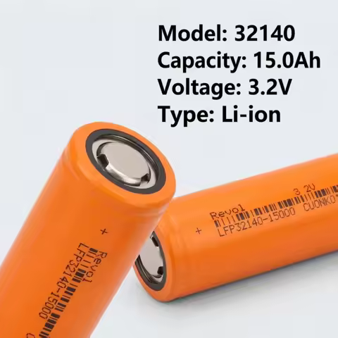 32140 LiFePO4 Battery 3.2V 15Ah 15000mAh Grade A Rechargeable LFP Cell True Capacity 48Wh for Scoote