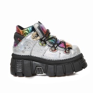 AYUSTONG | Cyber Gothic Heavy Metal Platform Chunky Color Block Punk Rocker Boot
