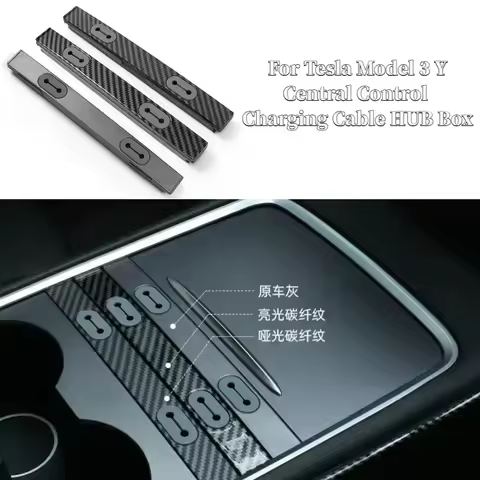 For Tesla Model 3 Y USB HUB Box Center Console Phone Charging Cable Clip Central Control Docking Sta