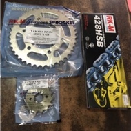 🔥hot item🔥Y15/FZ150 spoket set RKM rantai 428HSB tebal