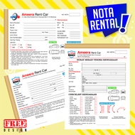 CAR RENTAL RECEIPT NOTE - ROAD LETTER - NOTE - INVOICE - RECEIPT SIZE 1/ 2 FOLIO 3PLY
