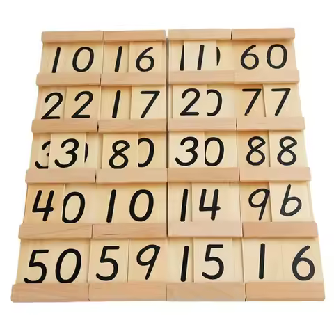 Children's Wooden Montessori Numbers 1-99 Learning Card Math Teaching Aid Preschool Children Early E