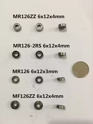 10pcs Mini Bearing MR126ZZ L-1260 MR126-2RS MF126ZZ 6x12x4mm MR126 6x12x3 Open Bearing Model Bearing