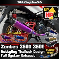 Zontes 350D 350E Full System Exhaust NottyBoy Thailook Design Titanium Exhaust Stainless Steel Exhau