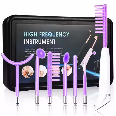 6 in 1 Touch Panel High Frequency Facial Machine For Hair Face Electrotherapy Wand Argon Treatment A
