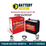 [Installation Provided] NS60 | NS60S | NS60L | NS60LS | Motolite Heavy Duty MF Car Battery Bateri Kereta