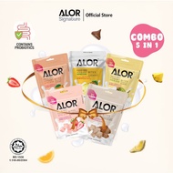 Alor Kombo Pek 5 in 1 Yogurt Bites Kering Beku (Pek Besar)(30g/50g)/ ALOR Freeze Dried Yogurt Bites 