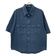 AURALEE BLUE PRODUCT DYED FINX GABARDINE HALF-SLEEVE SHIRT 5