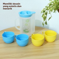 Kettle Pitcher 1.2 Liter 5-in-1 Cup Set / Heat-Resistant Wheat Straw Imported Drinking Container - J