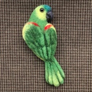 藍頂亞馬遜鸚鵡－ 手作羊毛氈扣針