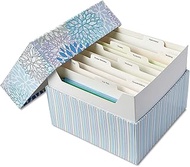 Current Cool Floral Greeting Card Organizer Box with Dividers - Store 140+ Christmas, Valentine, & B