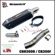 ปลายท่อ Arapovic14นิ้ว พร้อมสลิปออนตรงรุ่น CBR300R และ CB300F (ตัวเก่า)