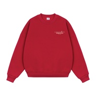 Áo sweater nữ form boxy 1902 Miucho cổ tròn vải nỉ bông 350 GSM in basic