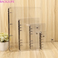 BACK2LIFE Loose Leaf Ring A4/A5/A6/A7 Office Supplies Transparent Clip File Folder Binder