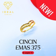 Ideal Cincin 375 Double 2 Layer V Padu Original Emas 375 Tulin Tulen Gold Ring Share Budget Bajet Me