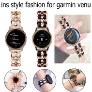 Garmin venu smartwatch Stainless Steel watch band Garmin venu Fashion Metal with Leather Strap