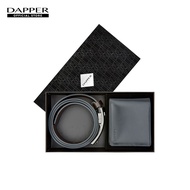 DAPPER กิ๊ฟเซ็ท กระเป๋าสตางค์ & เข็มขัดหนัง Reversible Belt สีดำ