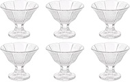 Aderia F-70134 Ibuka Cup with Stand, Clear, Up to 3.1 x 3.1 inches (8 x 8 cm), Set of 6, Crystal Gla