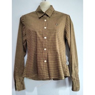 Arnold Palmer(S) MADE IN China Classic Brown-Yellow Plaid Shirt