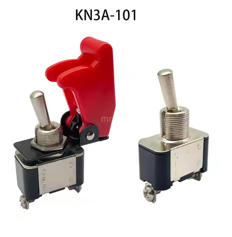 KN3A-101 Car Modification Toggle Switch with Cover Power Switch DC12V 10A Rocker Arm Rocker Switch