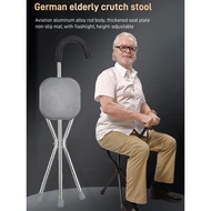 Non-Slip  elderly crutch stool Foldable walking stick chair with seat Hiking walking stick sto