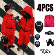 Squid Game Cosplay Costume Adult&Kids Cosplay with Glove Masks Jumpsuit Halloween Role Playing Event