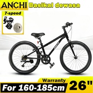 Anchi basikal dewasa 26 inch 7-speed alloy frame mountain bike  Sesuai untuk keluarga Basikal murah