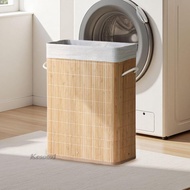 [Kesoto1] Bamboo Laundry Storage Basket Foldable Container for Bedroom Home Apartments