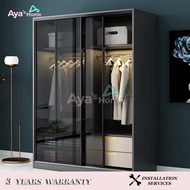 JOK Clothes Display Cabinet Sliding Door Transparent Wardrobe Clothes Display Cabinet