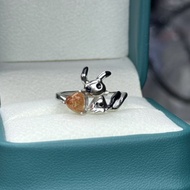 Golden Strawberry Heart Ring s925 Silver Ring