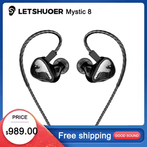 LETSHUOER Mystic 8 wired Earphone HiFi in-ear IEM 8BA Drivers, High Fidelity, High Resolution monito