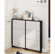 ONE - 歐式現代簡約超薄鞋櫃(黑+白色 單層)長120cm*17cm*107cm