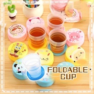 Cartoon Folding Cup Travel Collapsible Children Plastic Drinking Cup Portable Picnic Reusable Outdoo