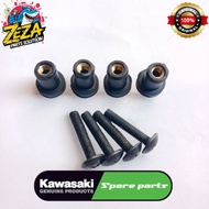 KAWASAKI Nut Cowl Windshield M5x0.8 Original Windshield Rubber Nut Bolt Ninja R Ninja RR Ninja 250R/