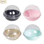 UMTTER Round Plastic Moon Cake Box, Small Round Transparent Wedding Party Cake Box, Fashion DIY 50pc