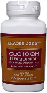 Trader Joe's CoQ10 QH Ubiquinol 60 Softgels Trader Joe's增強吸收力 100 毫克 60 粒軟膠囊