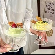 Glass wine glasses, cocktail glasses, ice cream stand glasses, homecafe striped dessert glasses - Pe