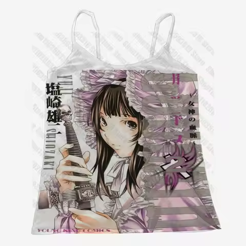 Anime Crop Tops Y2k Top Women Aesthetic Gothic Clothes Women Coquette Women's Tanks & Camis Tops Wit