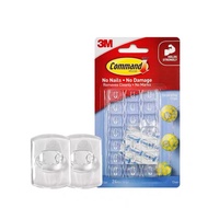 20-Clips 3M Command Decorating Clips Damage-Free Hanging Clear Plastic Hooks Command Decorating Clip