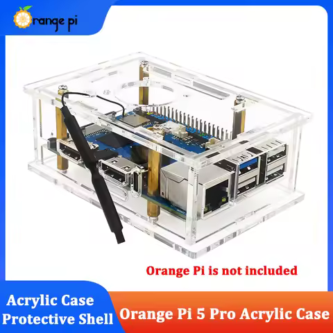 Orange Pi 5 Pro Acrylic Case Active Cooling Protective Shell Optional Cooling Fan /Antenna For Orang