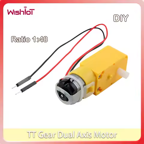 TT Gear Dual Axis Motor 3-6V 200RPM for Arduino DIY RC Car Robot Toys Ratio 1:48 Shaft Motors with 2