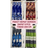 (5 PCS PACKAGE) Blackout rope curtains size 90x200/ Minimalist window and door curtains