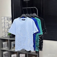 0RM1 LLL Summer Fashion Casual Short Sleeve Round Neck T-Shirt Full Print Letter logo Men Women